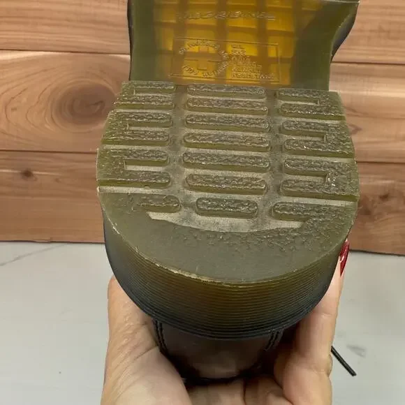 Dr Martens 1460 Glossy Leather Lace Up Boots Combat Moto Grunge Goth Women's 9 - Picture 8 of 14